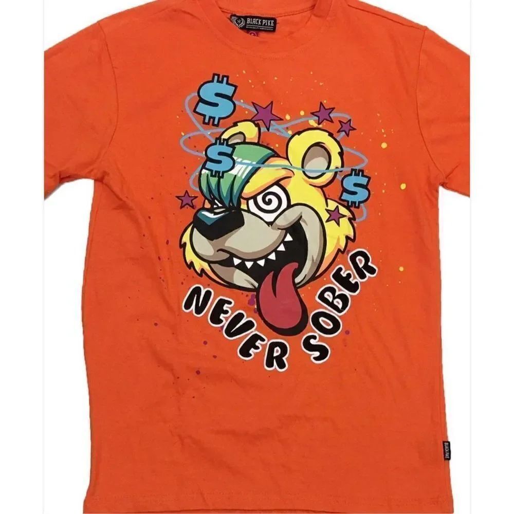 ❤️Black Pike Never Sober Tee (Orange) NWT Size 2X
